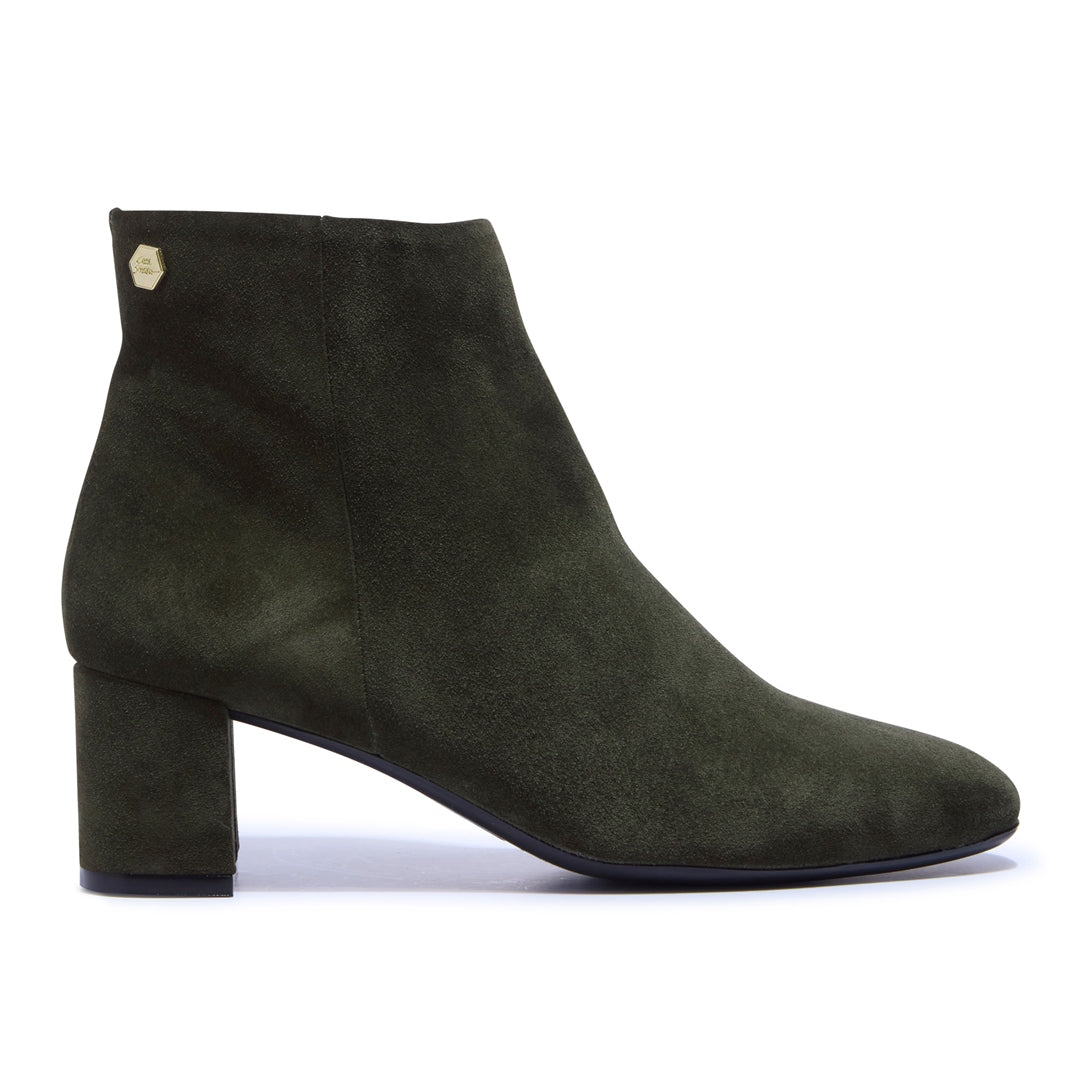 Effy Green Suede Ankle Boots