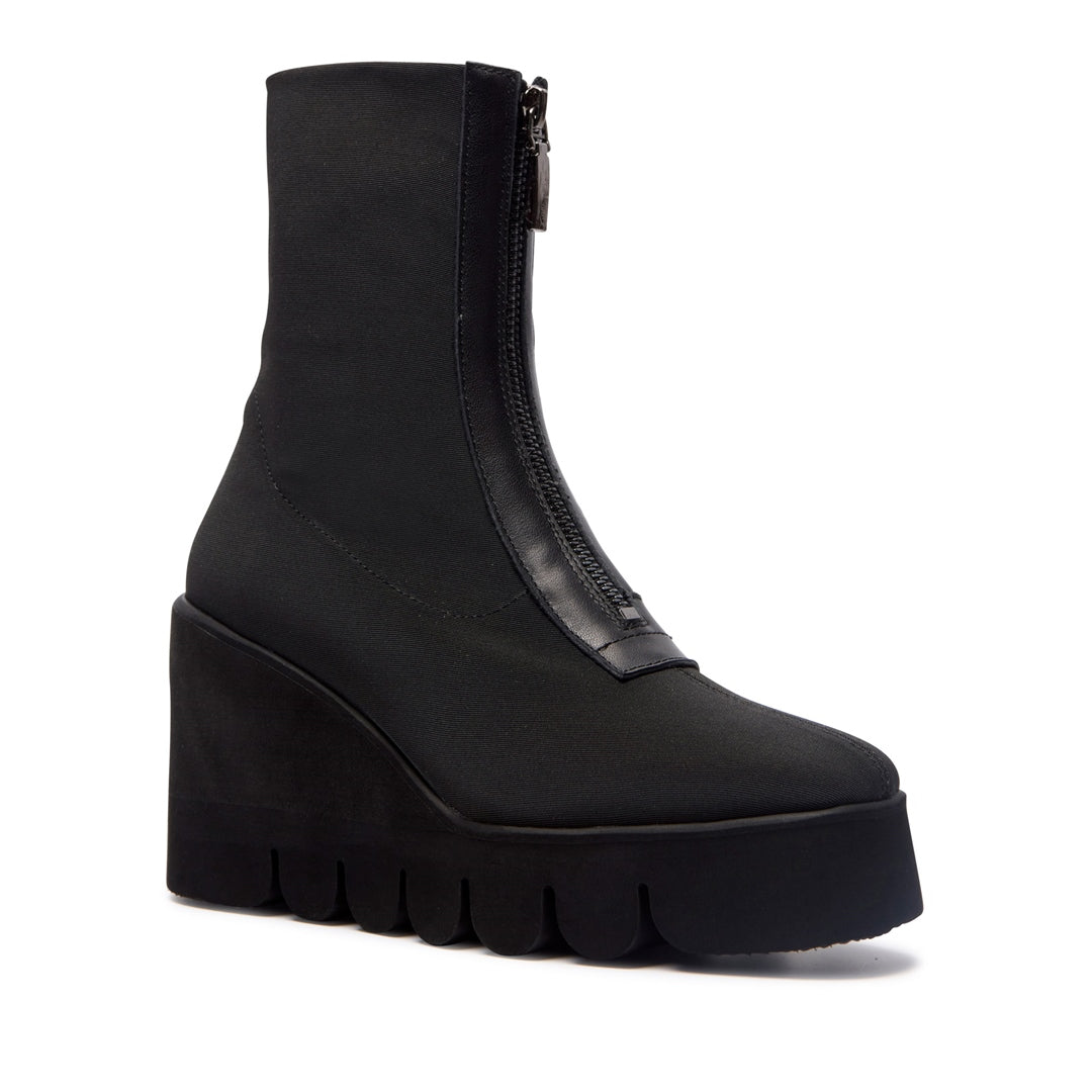 Enrico Black Stretch Ankle Boots