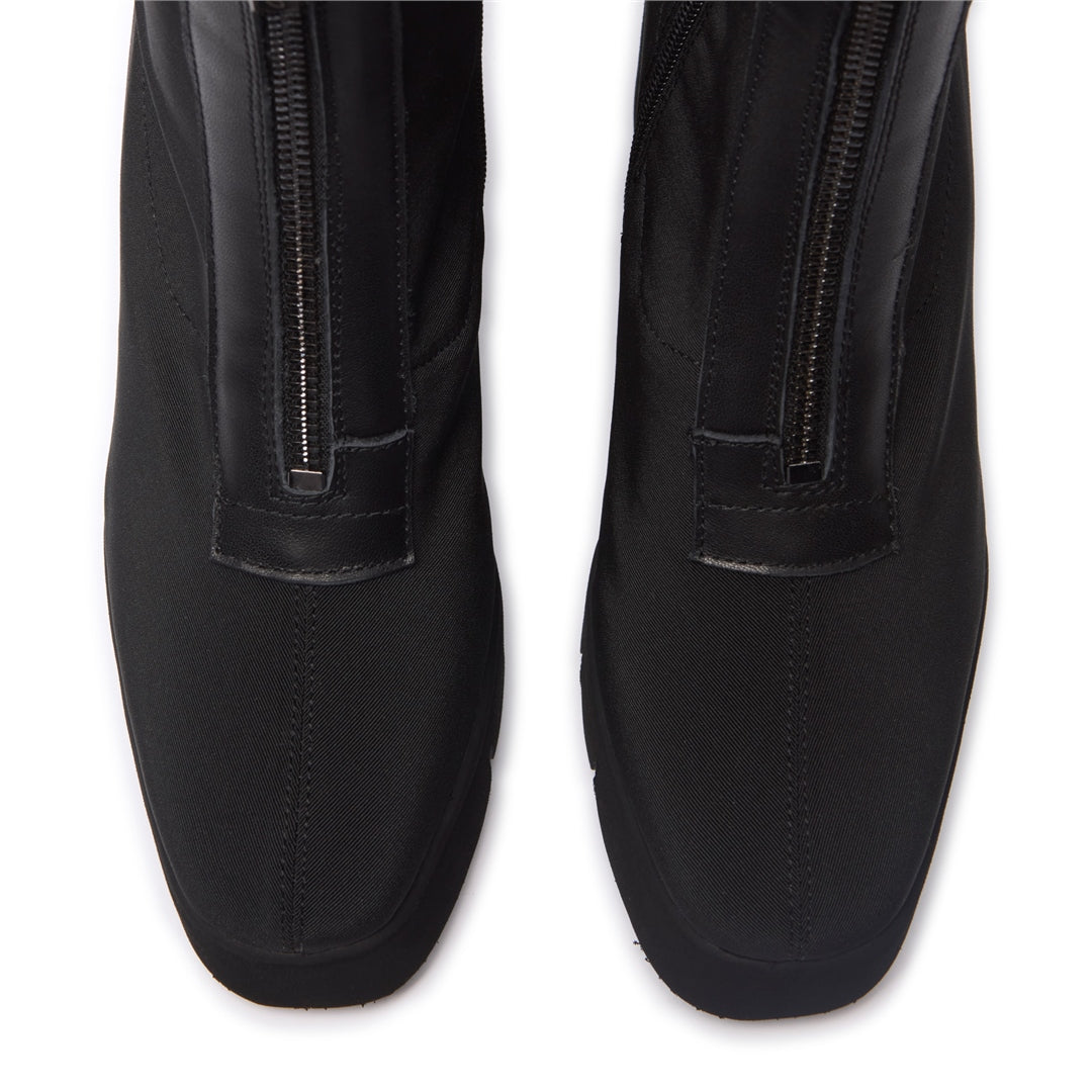 Enrico Black Stretch Ankle Boots