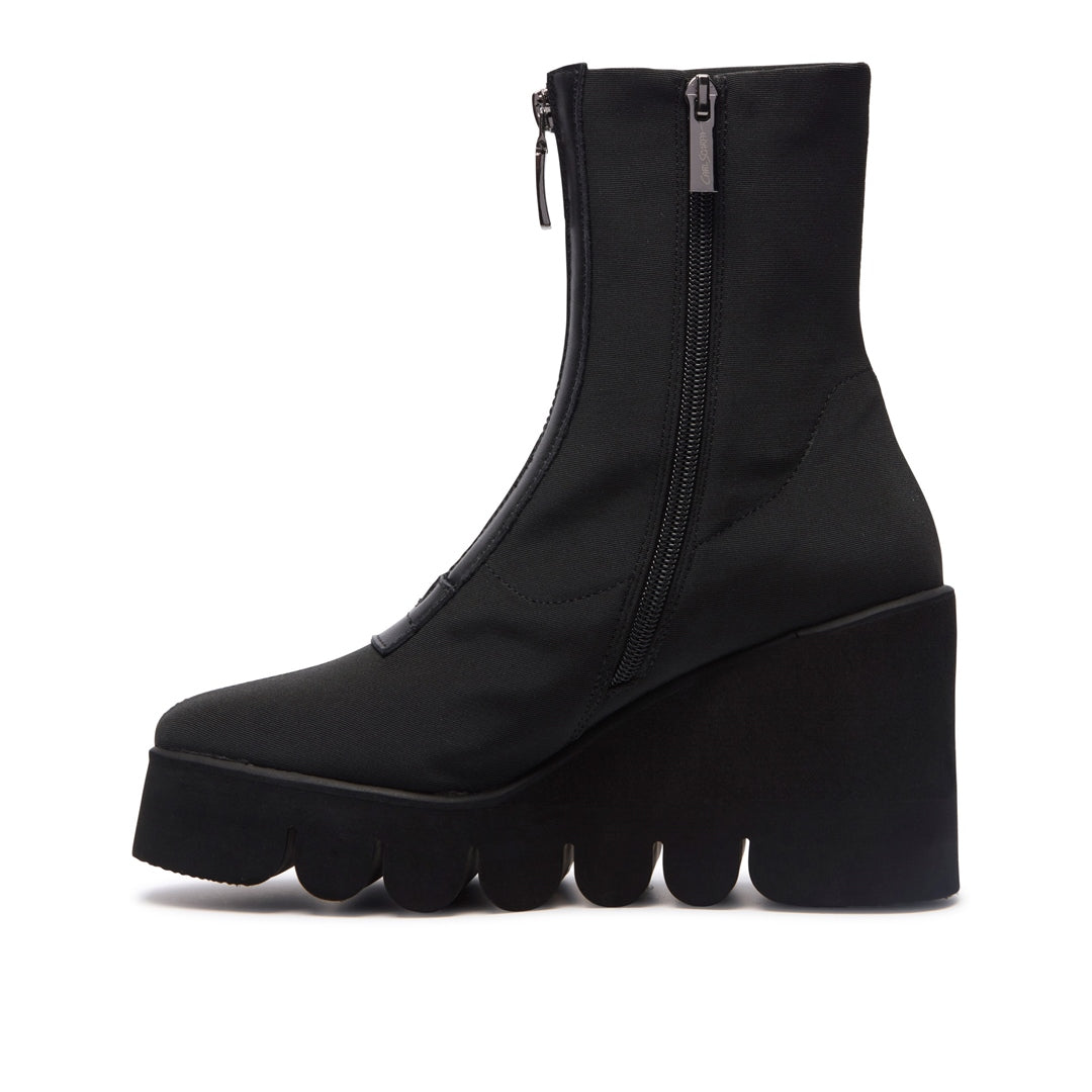 Enrico Black Stretch Ankle Boots