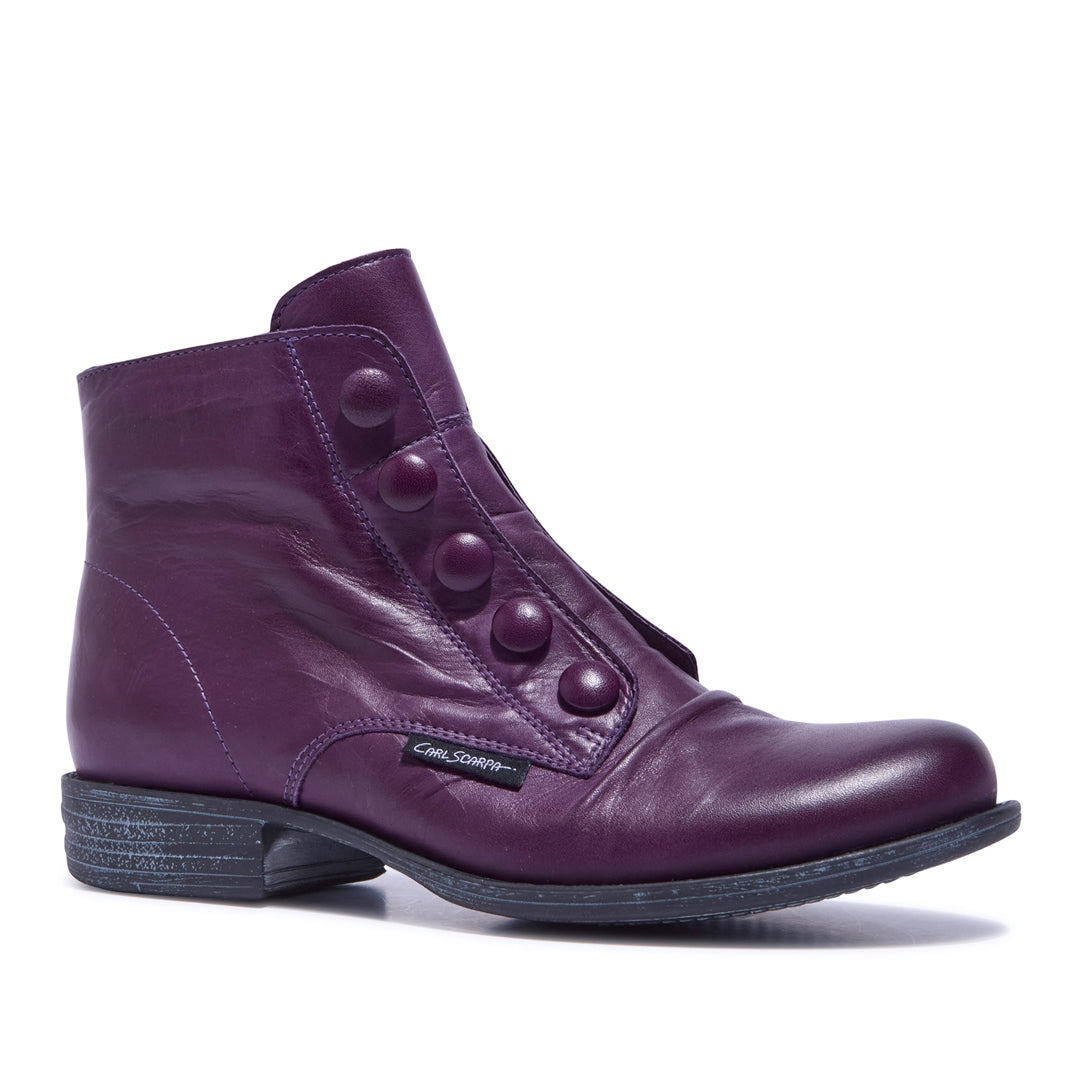 Ester Purple Leather Ankle Boots