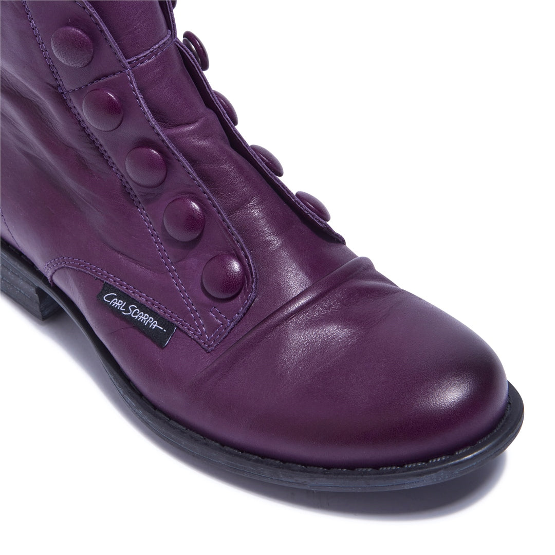 Ester Purple Leather Ankle Boots