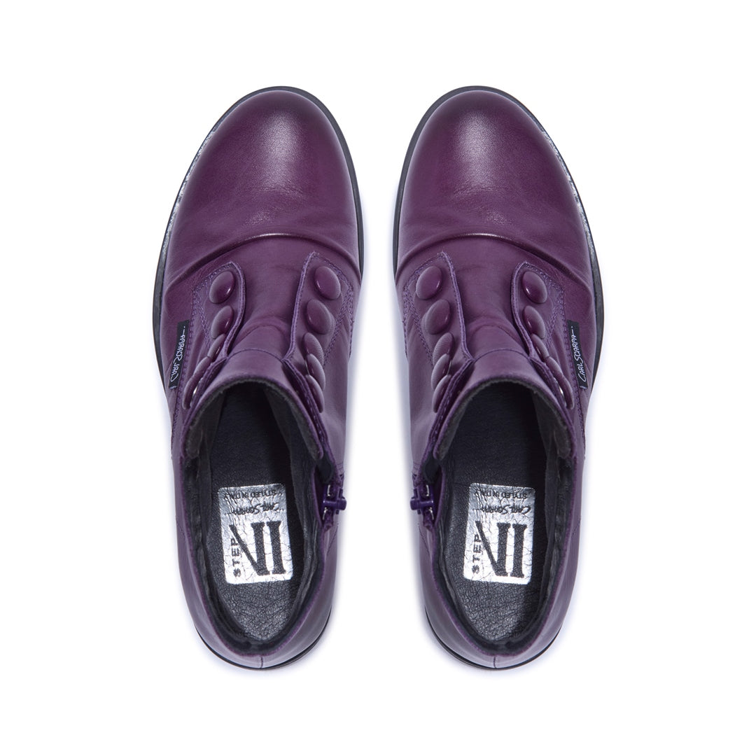 Ester Purple Leather Ankle Boots