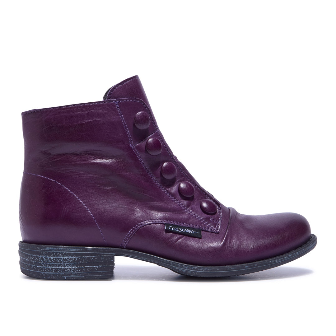 Ester Purple Leather Ankle Boots