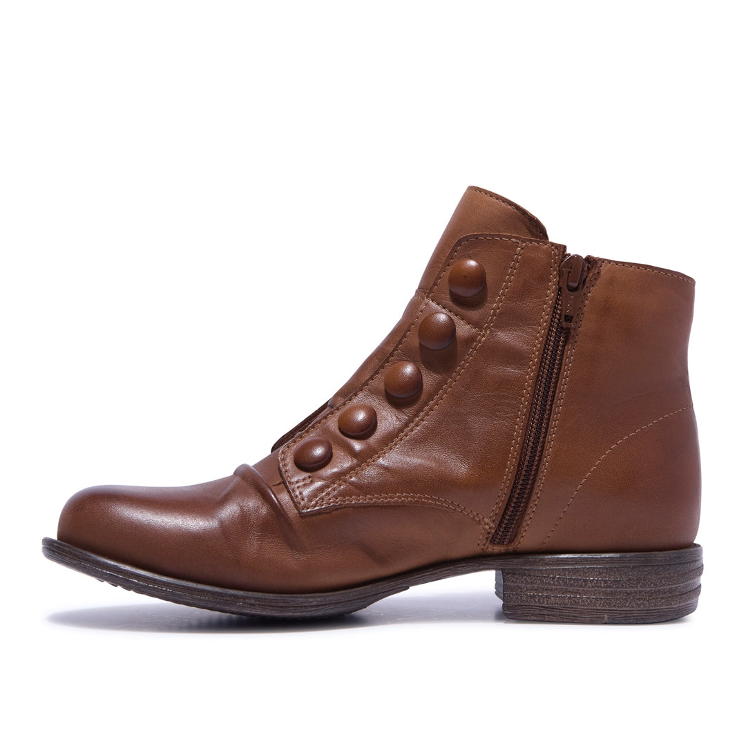 Ester Tan Leather Ankle Boots
