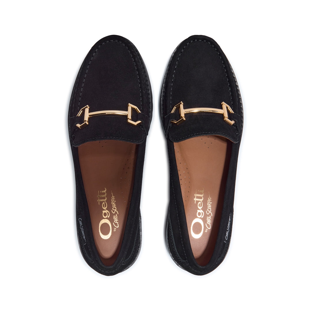 Etana Black Suede Loafers