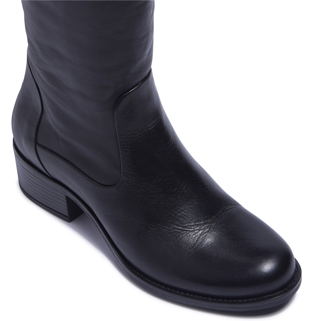 Gaido Black Leather Boots