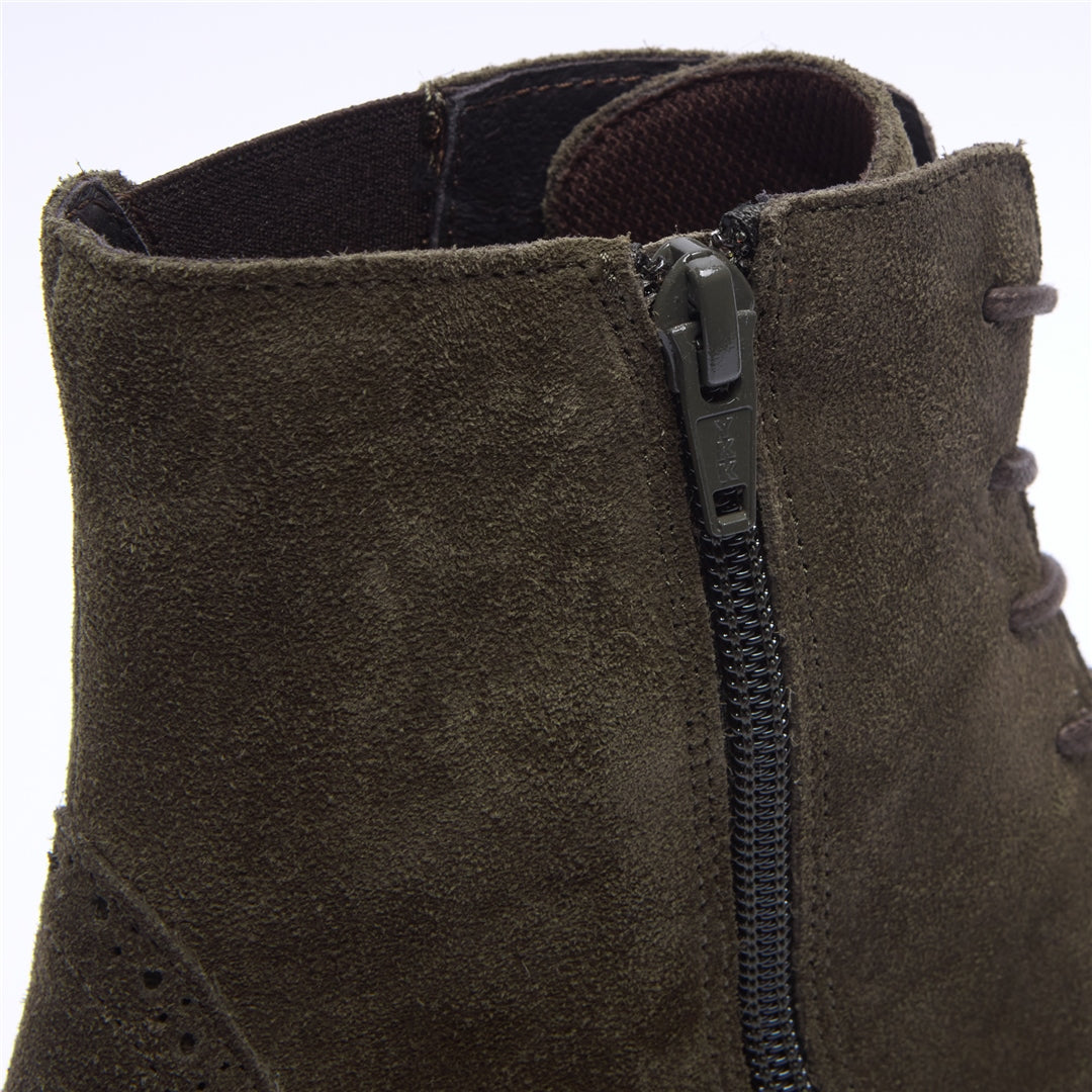 Isla Green Suede Ankle Boots