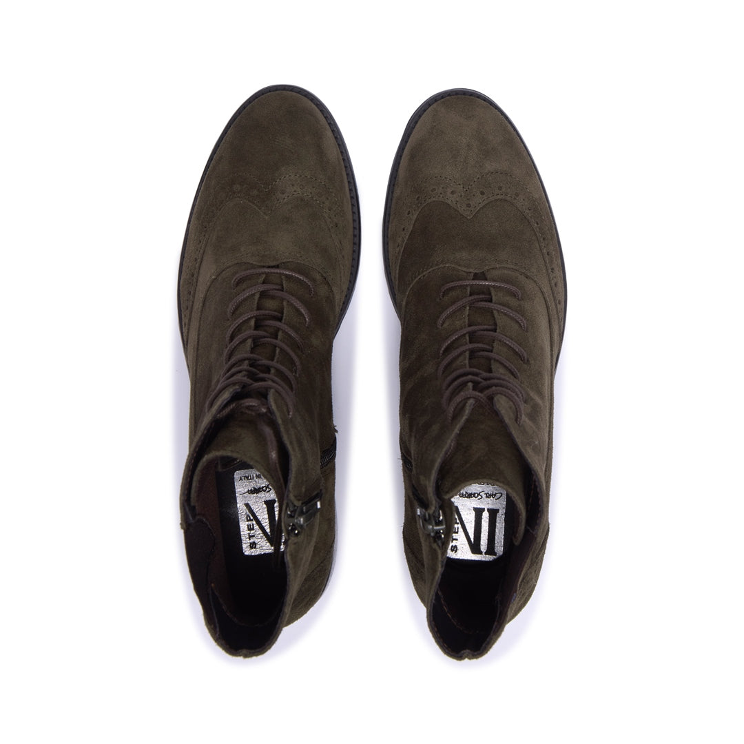 Isla Green Suede Ankle Boots