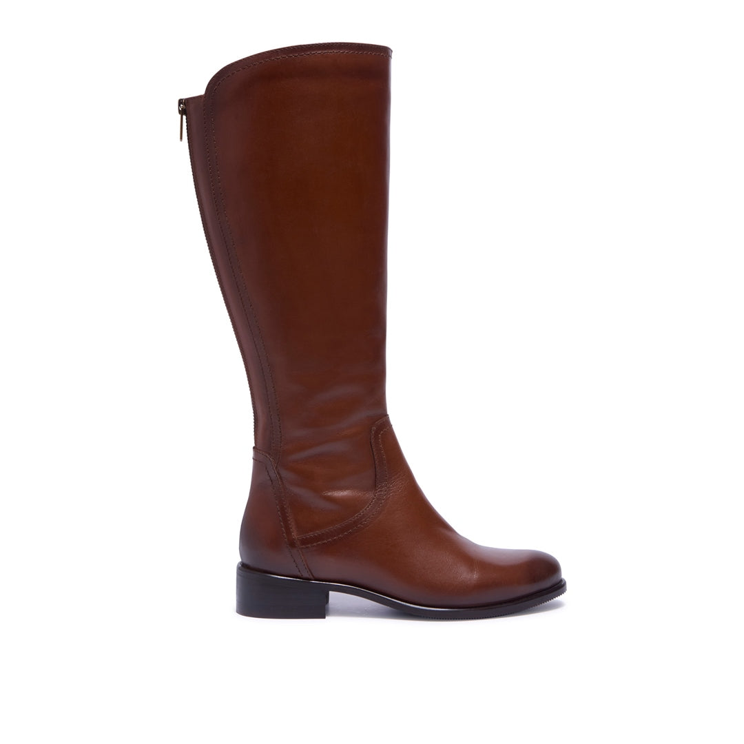 JOLETTE TAN LEATHER KNEE HIGH BOOTS