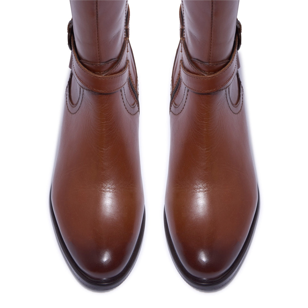 Joline Tan Leather Boots