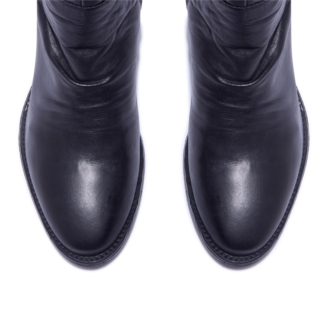 Lodeve Black Leather Ankle Boots