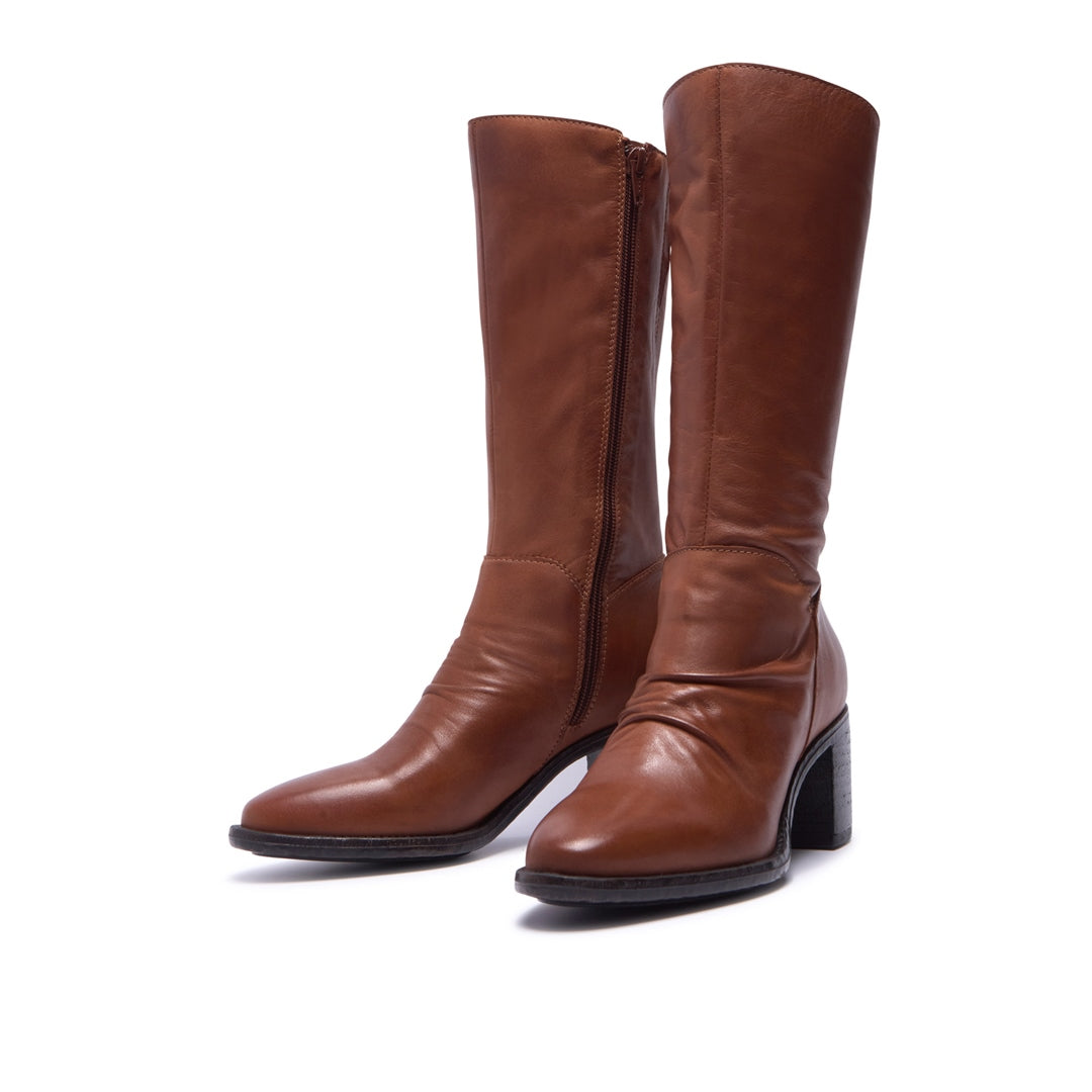 Lodeve Tan Leather Ankle Boots
