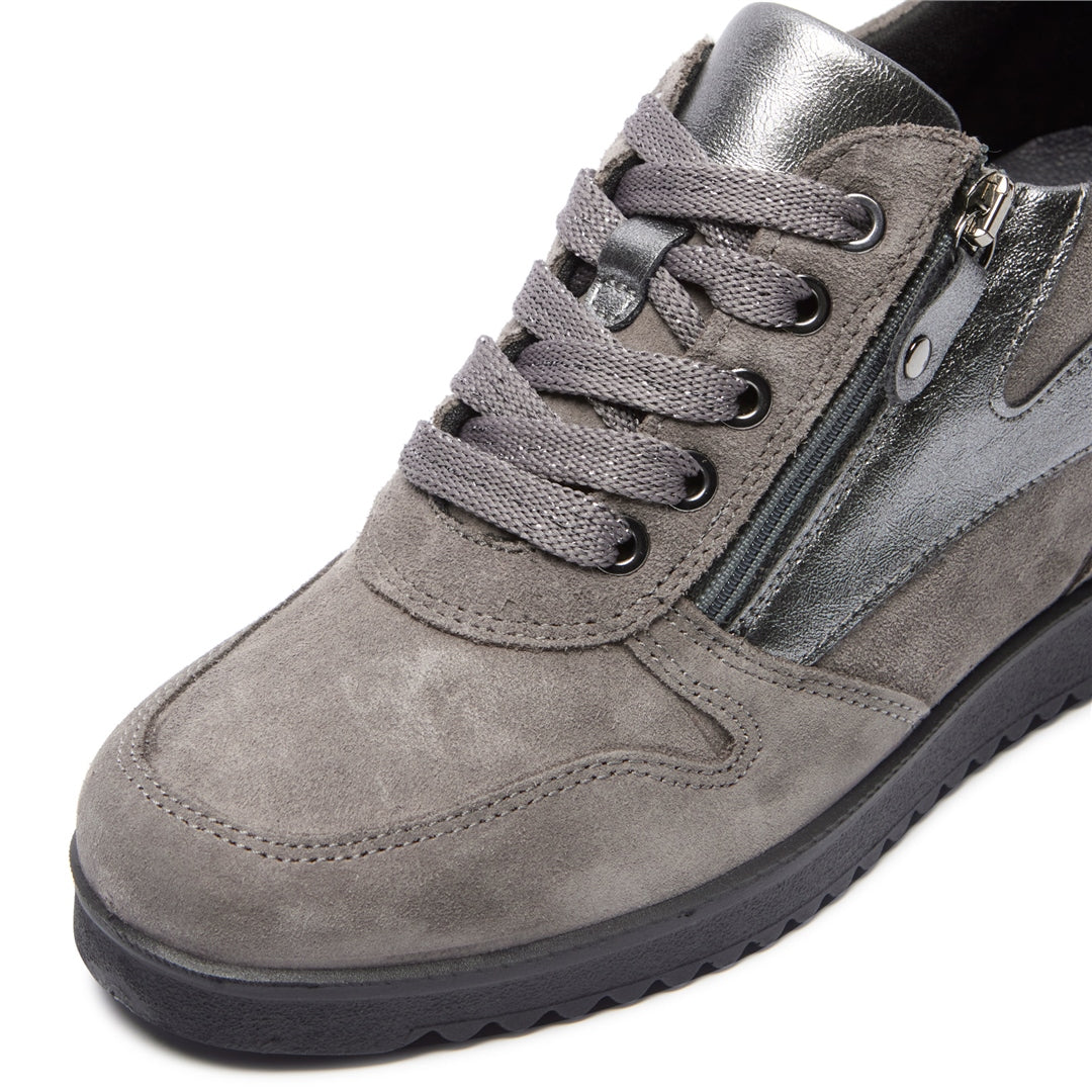 Nemoli Grey Leather Trainers