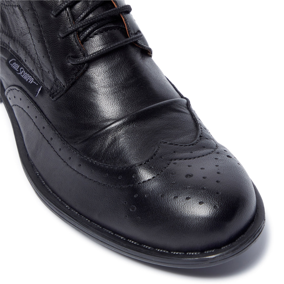 Perla Black Leather Loafers