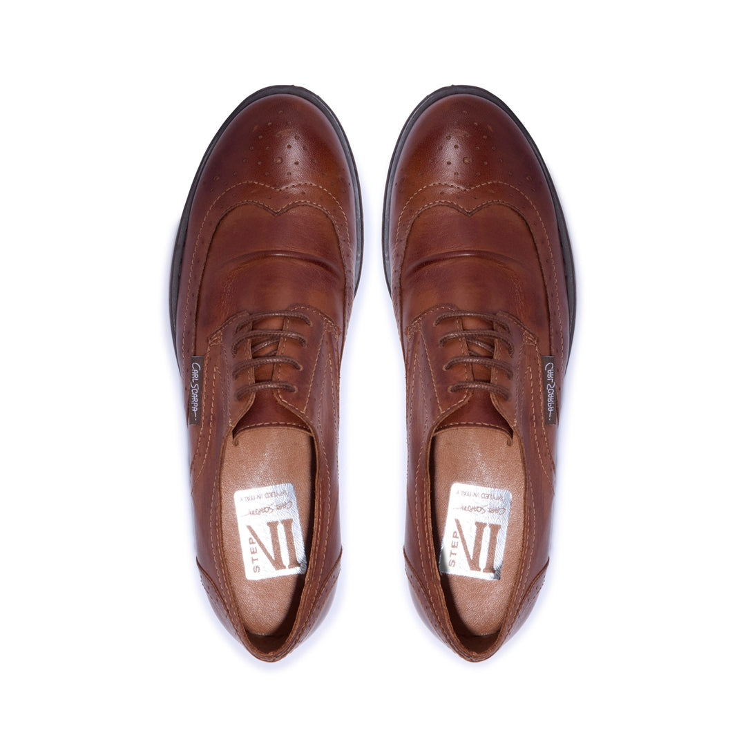 Perla Tan Leather Loafers