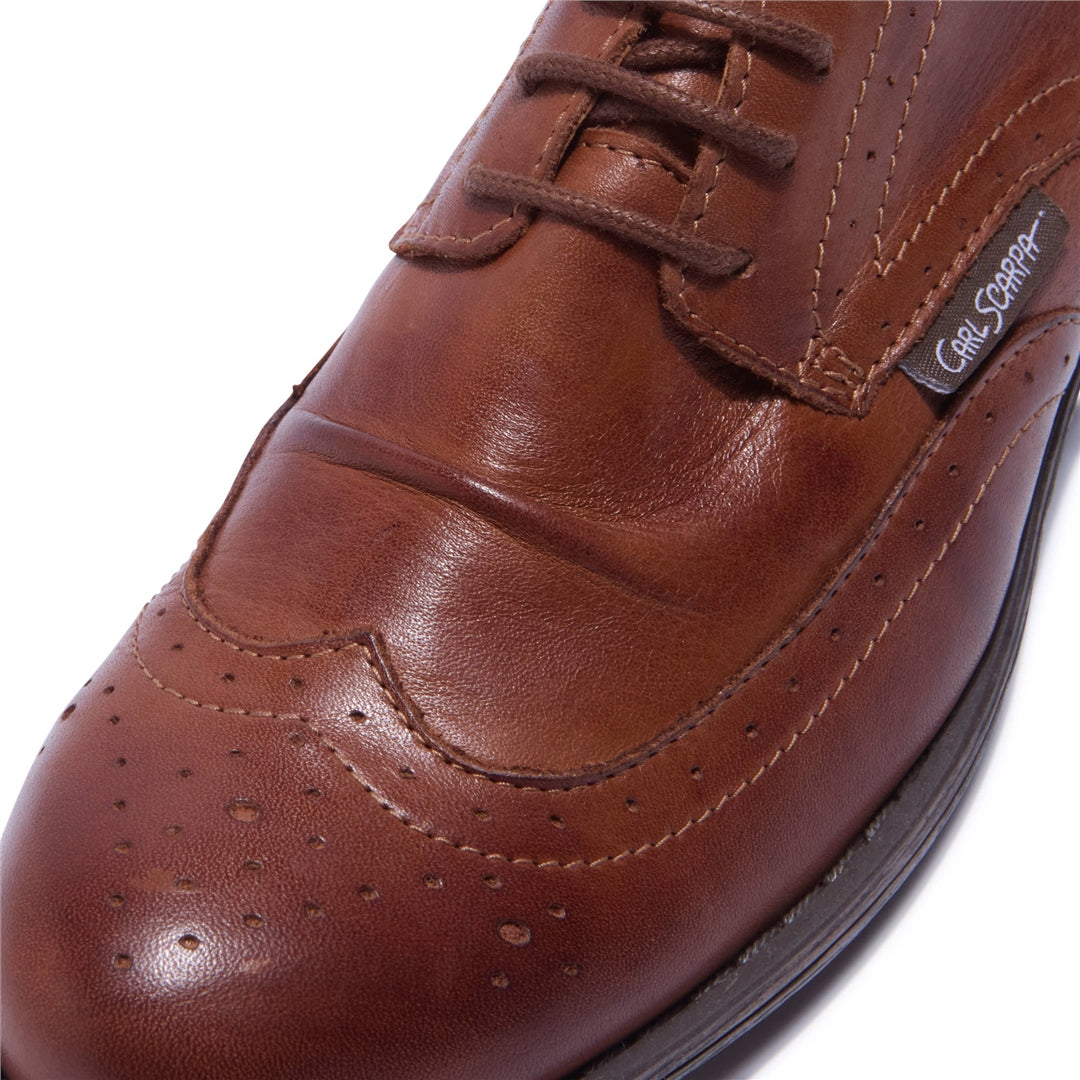 Perla Tan Leather Loafers