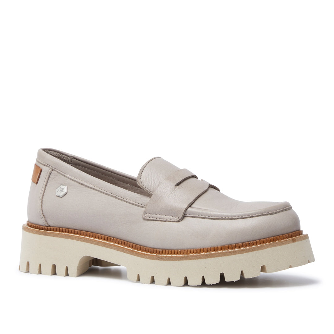 Rolita Grey Leather Loafers