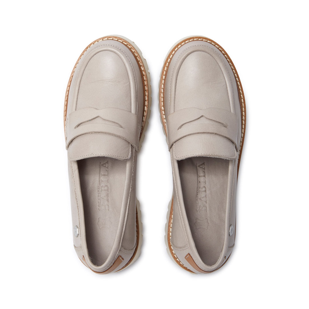 Rolita Grey Leather Loafers