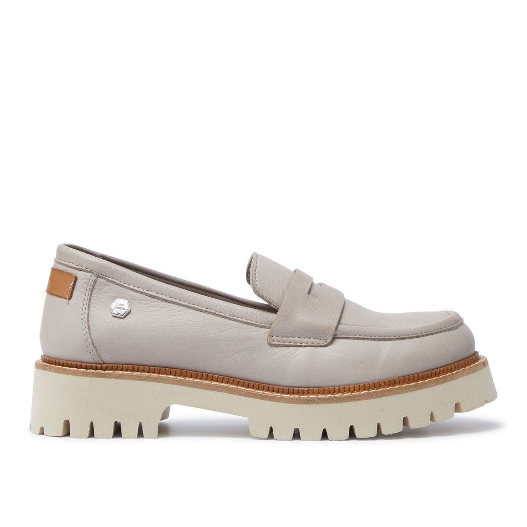 Rolita Grey Leather Loafers