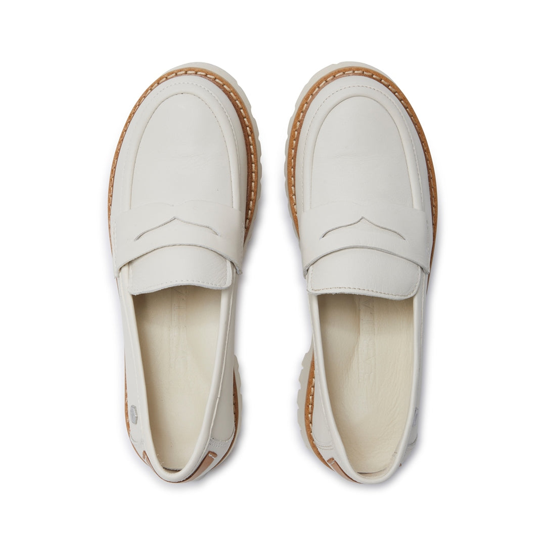 Rolita Off White Leather Loafers