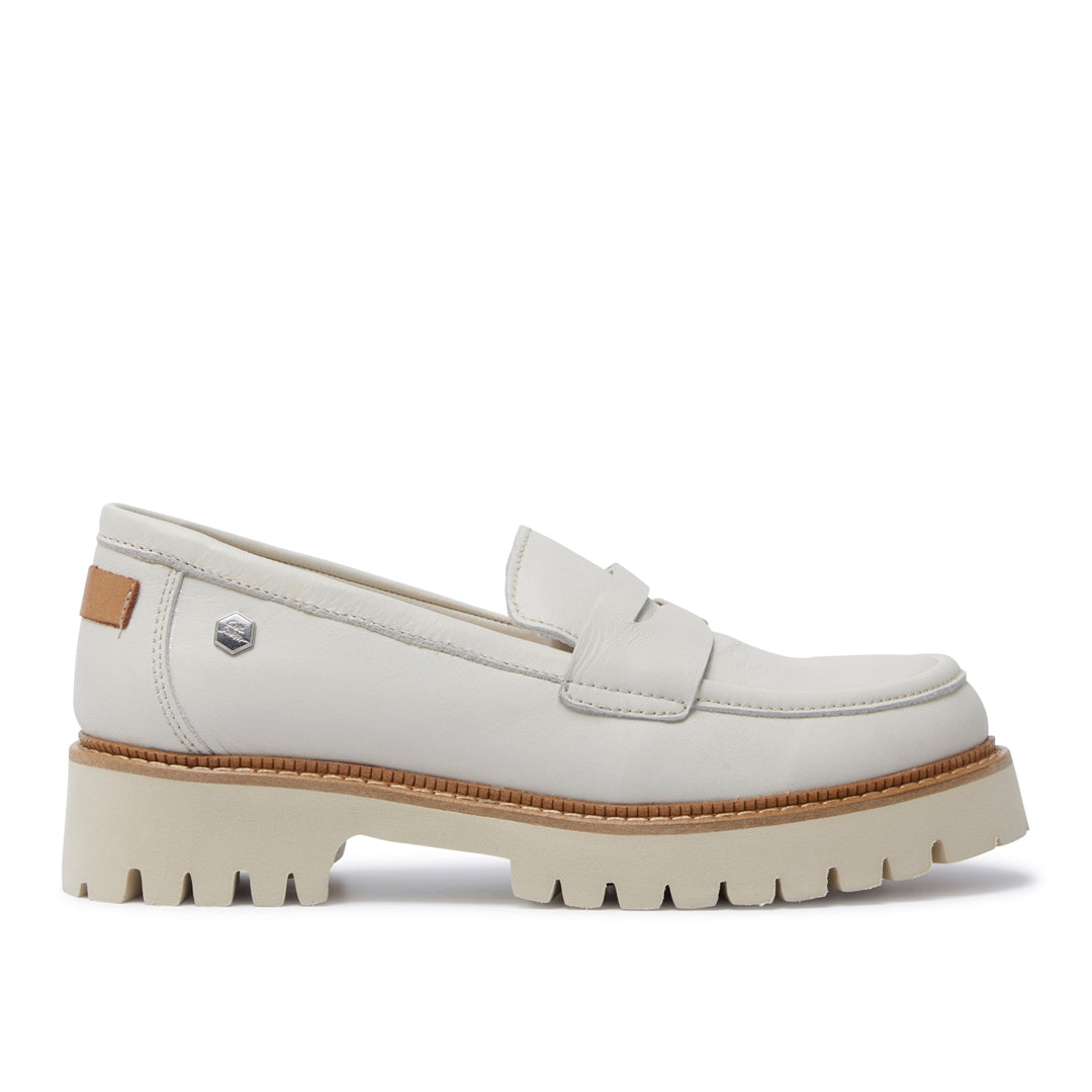 Rolita Off White Leather Loafers