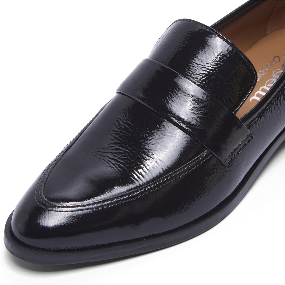 Sarina Black Patent Leather Loafers