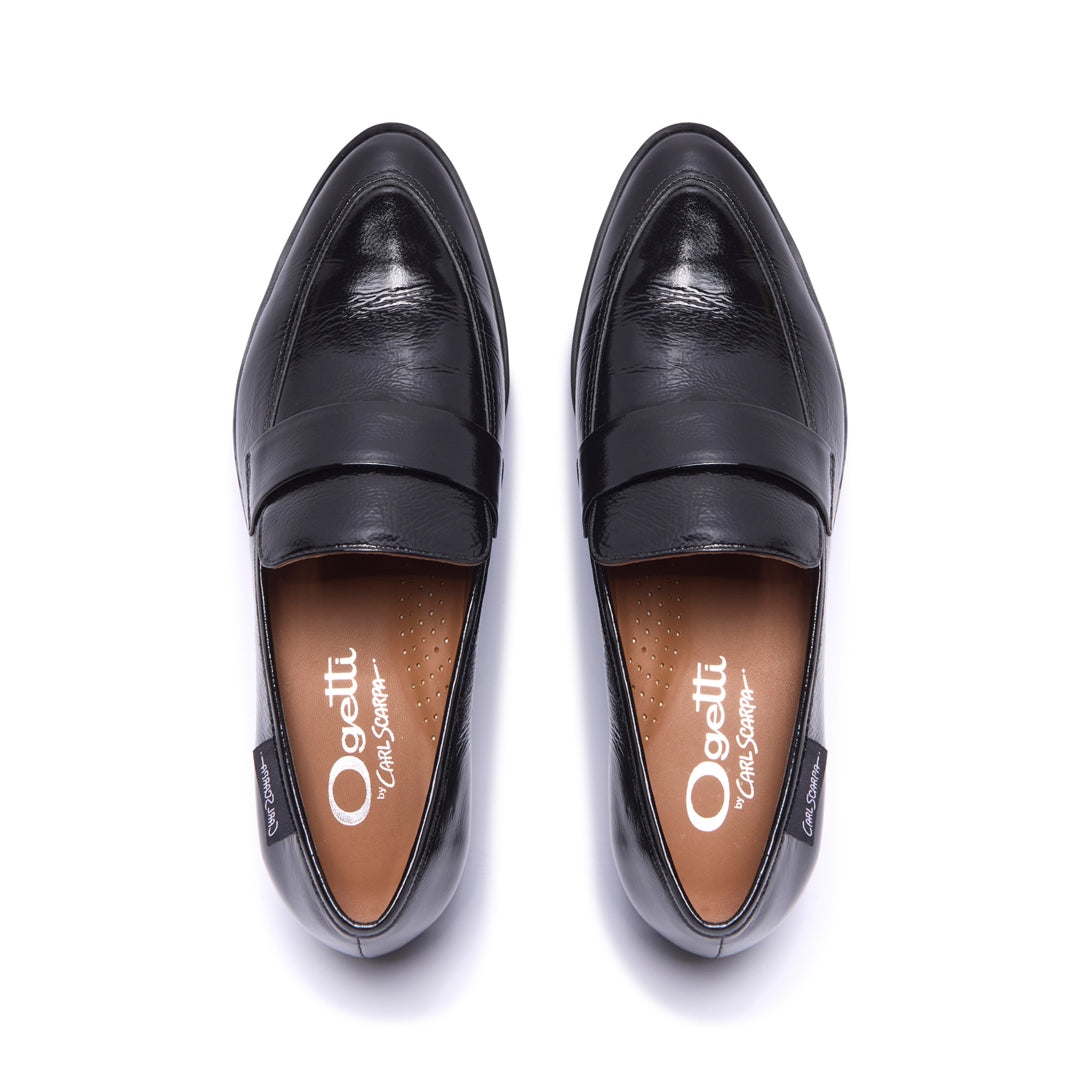 Sarina Black Patent Leather Loafers