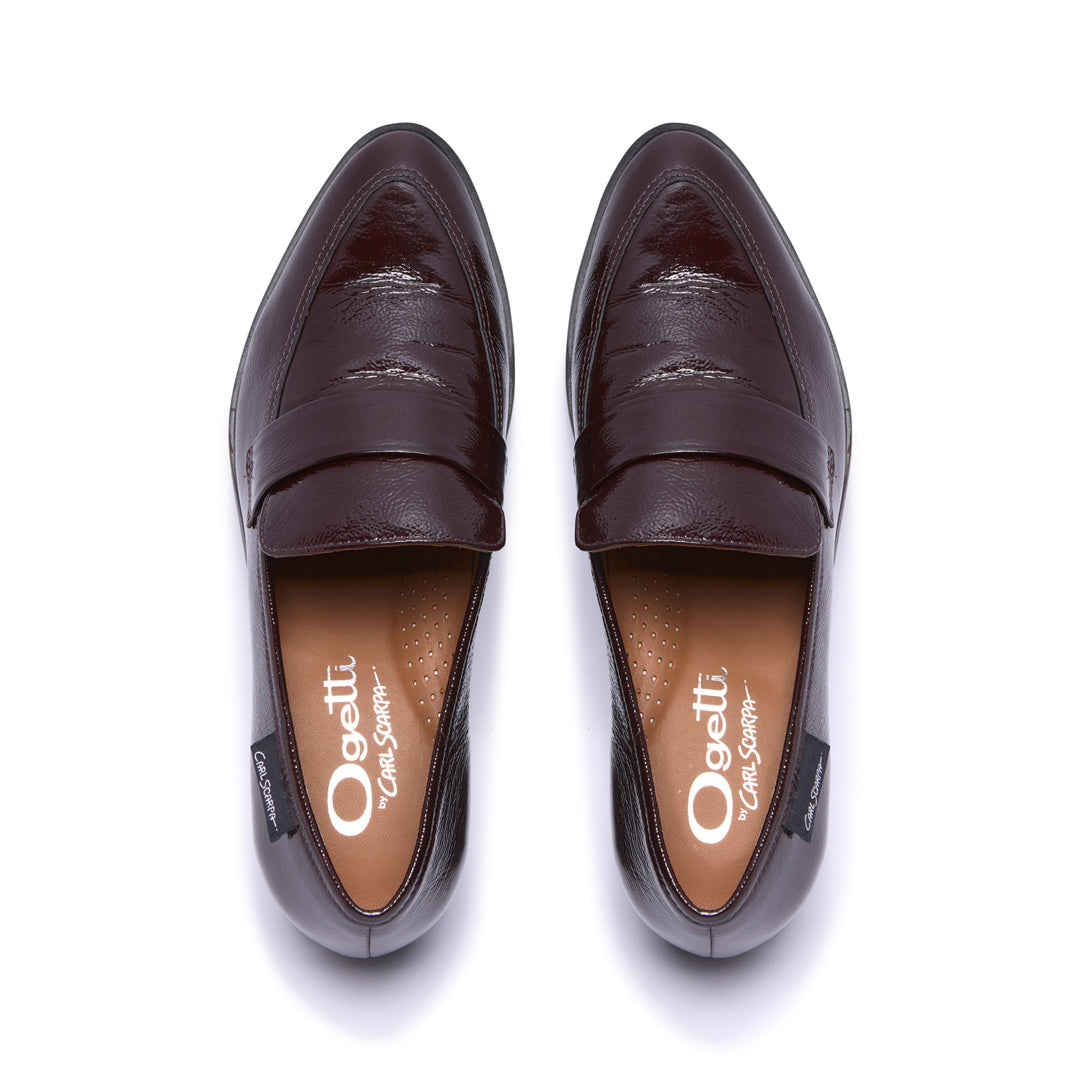 Sarina Bordo Patent Leather Loafers
