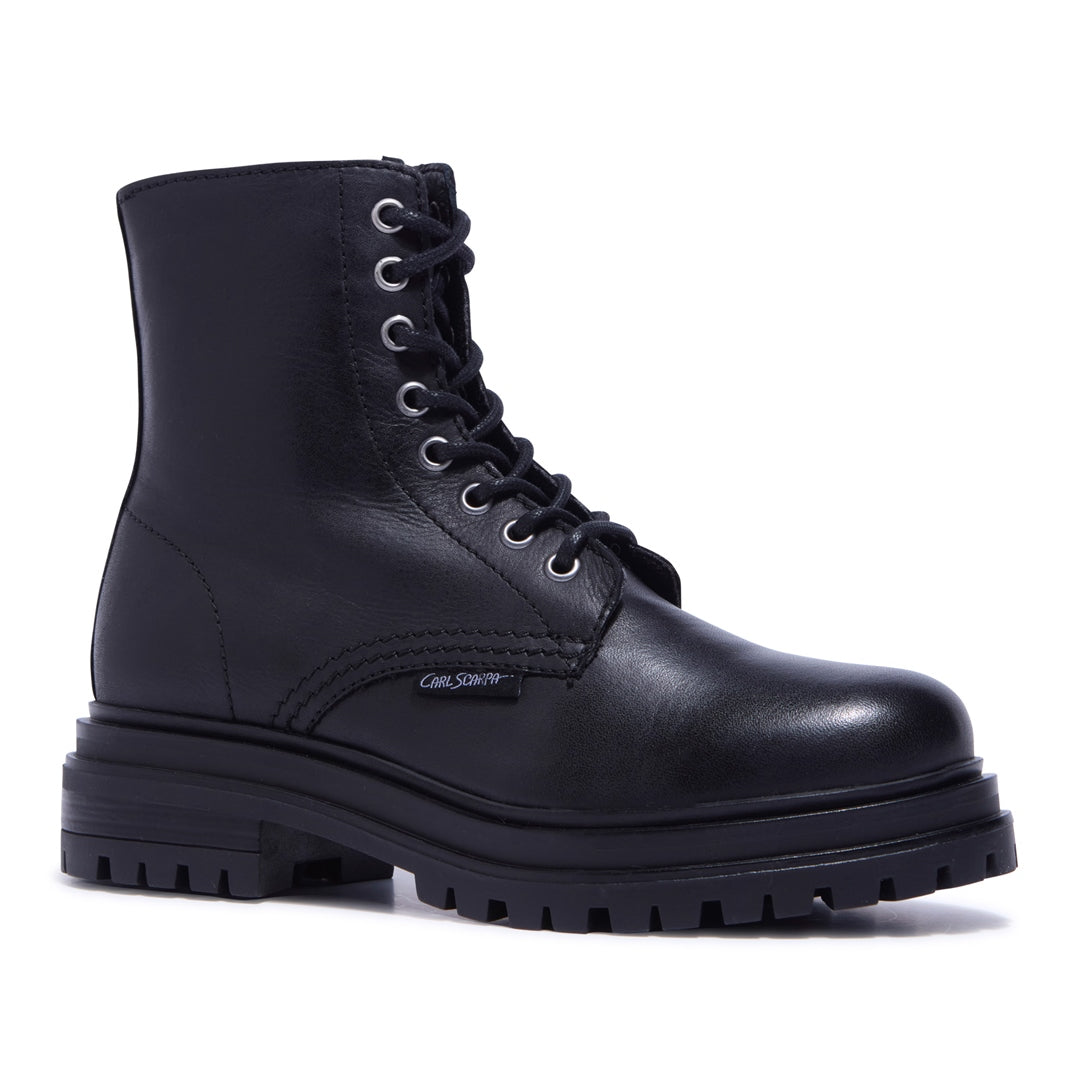 Seville Black Leather Ankle Boots