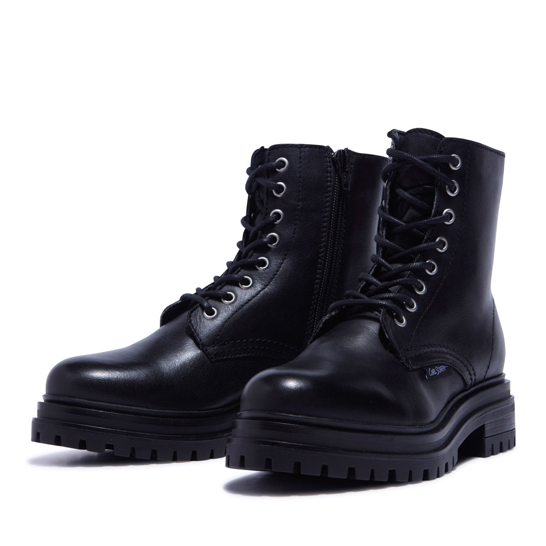 Seville Black Leather Ankle Boots
