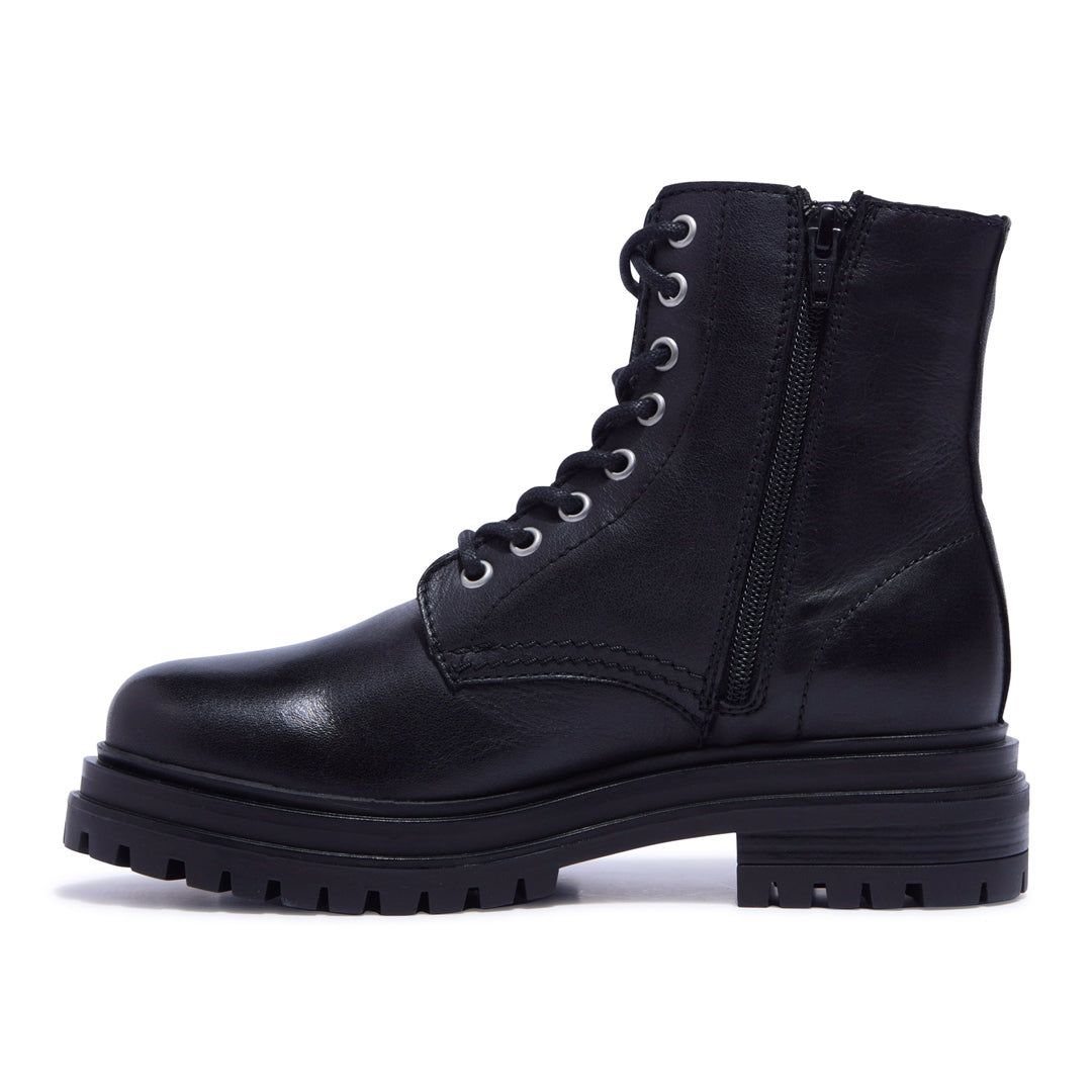 Seville Black Leather Ankle Boots