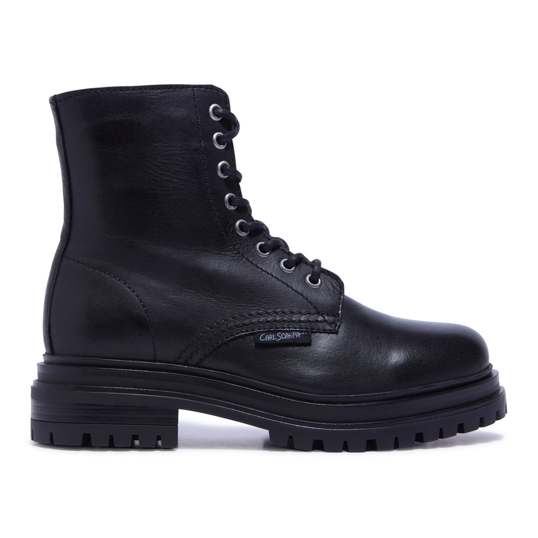 Seville Black Leather Ankle Boots