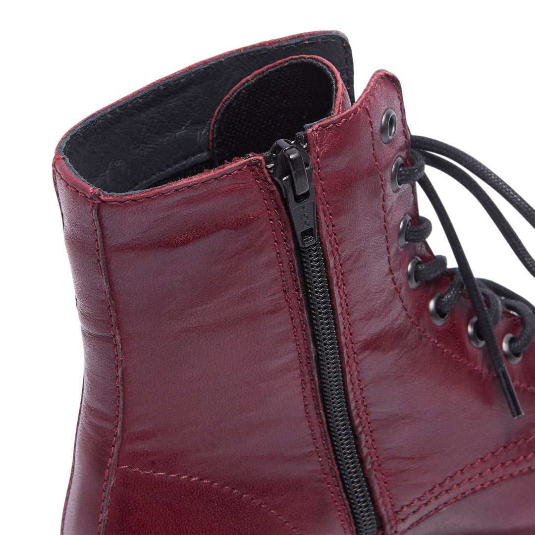 Seville Bordo Leather Ankle Boots