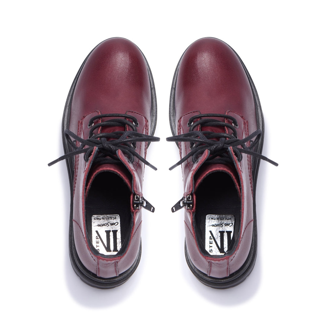 Seville Bordo Leather Ankle Boots