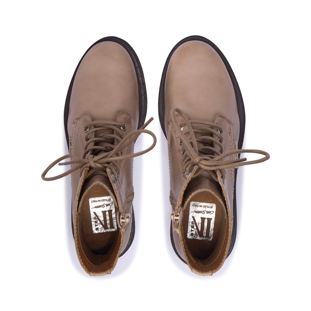 Seville Taupe Leather Ankle Boots