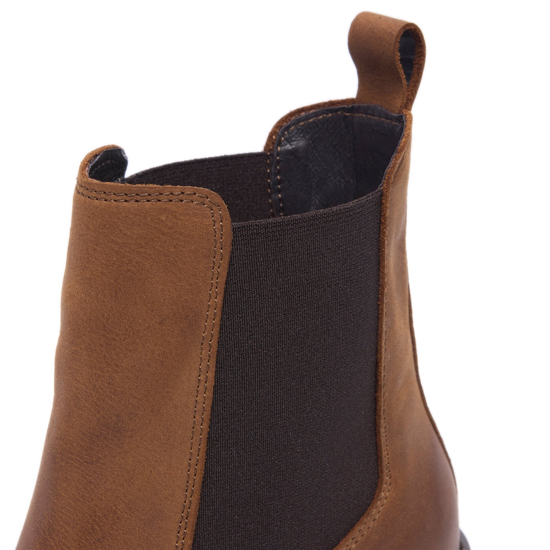 Spoleto Tan Waxy Leather Ankle Boots
