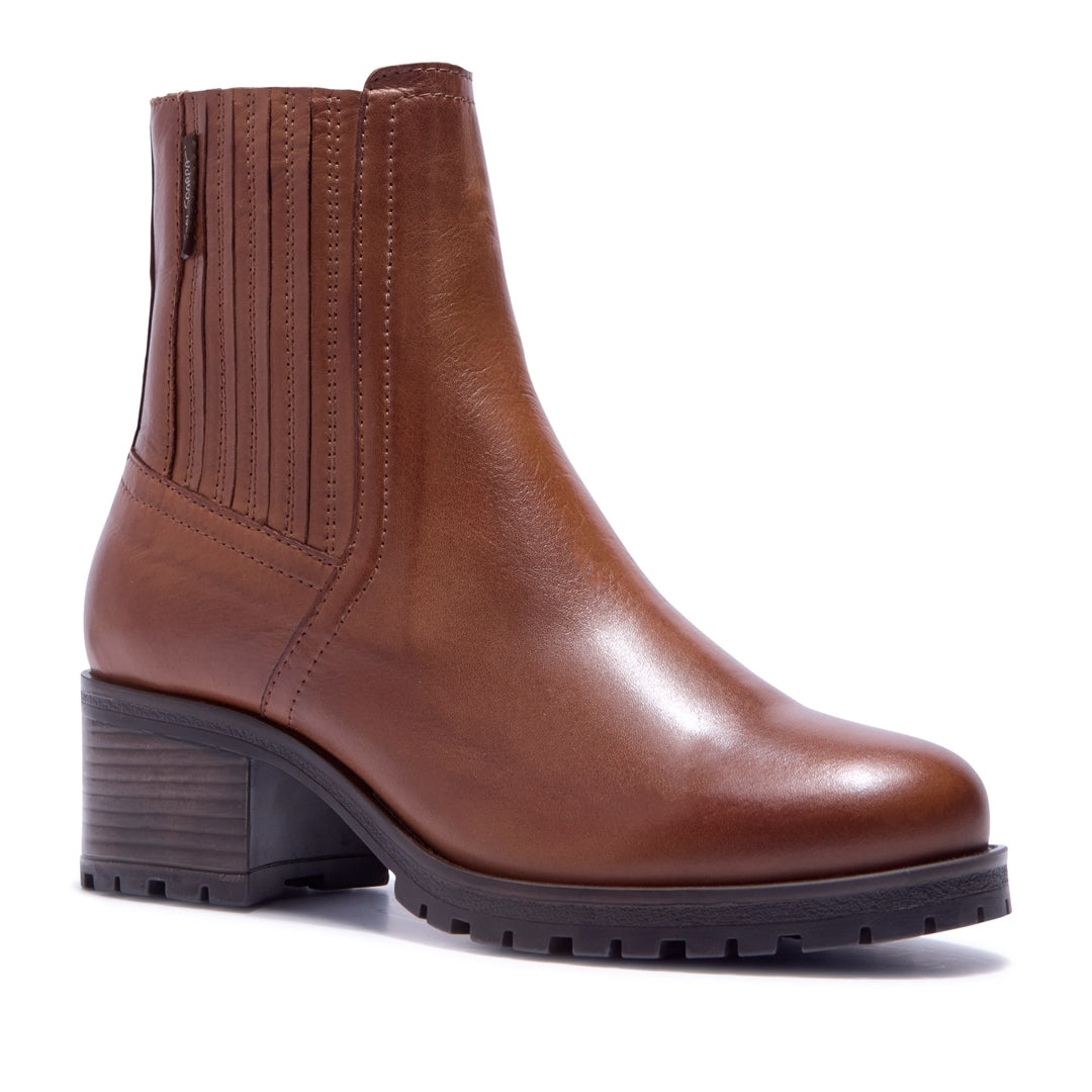 Trepani Tan Leather Ankle Boots