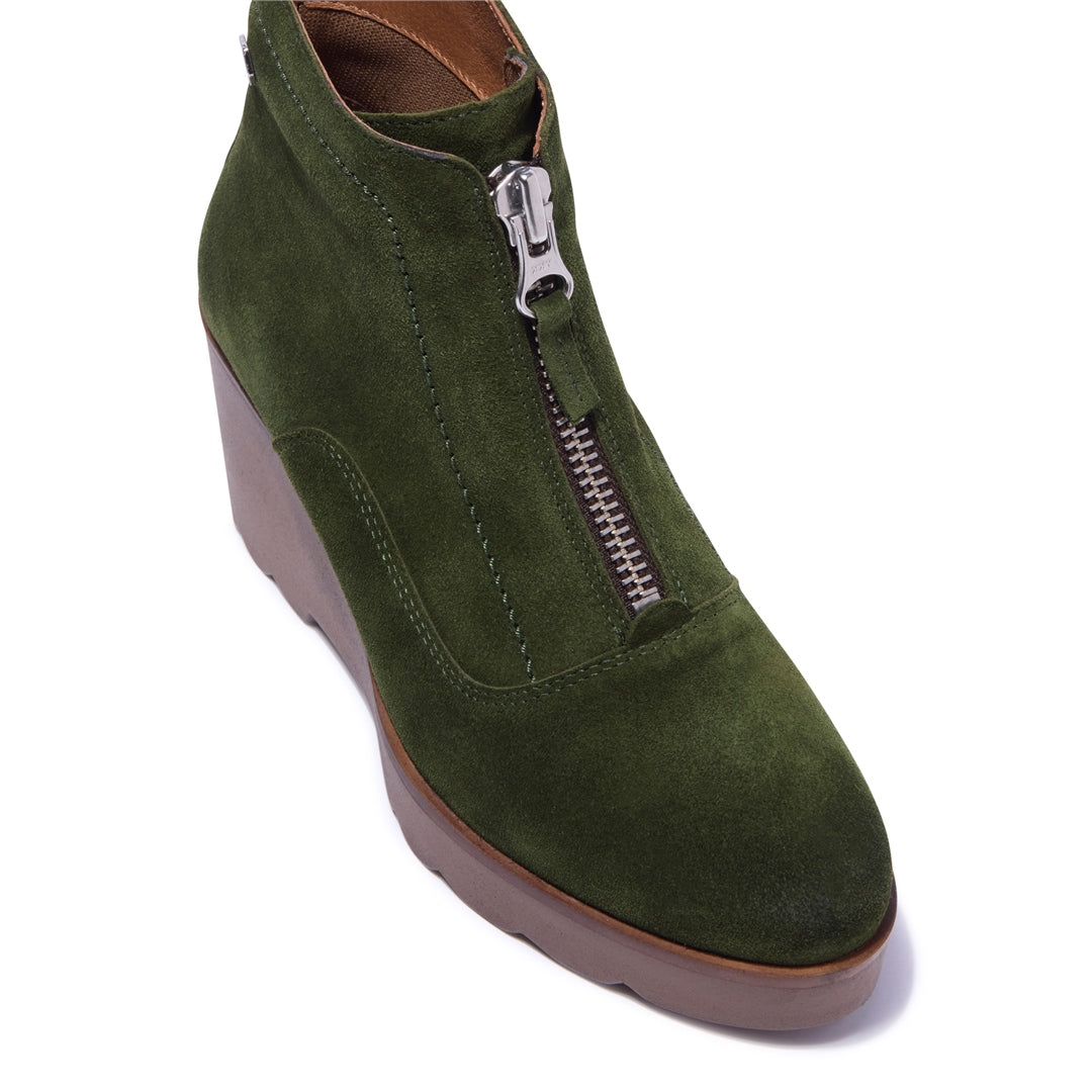 Kelania Green Suede Ankle Boots