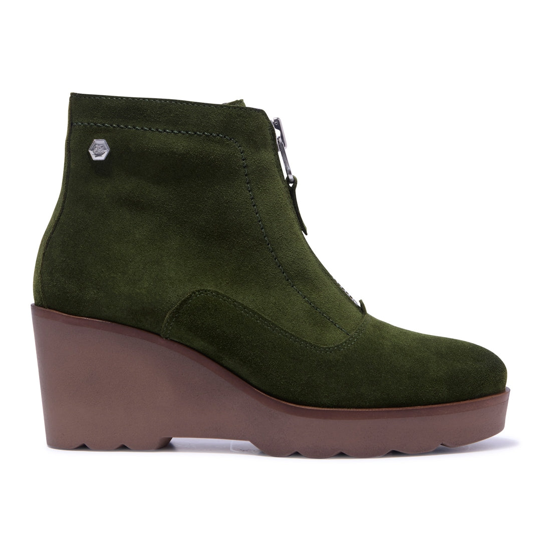 Kelania Green Suede Ankle Boots