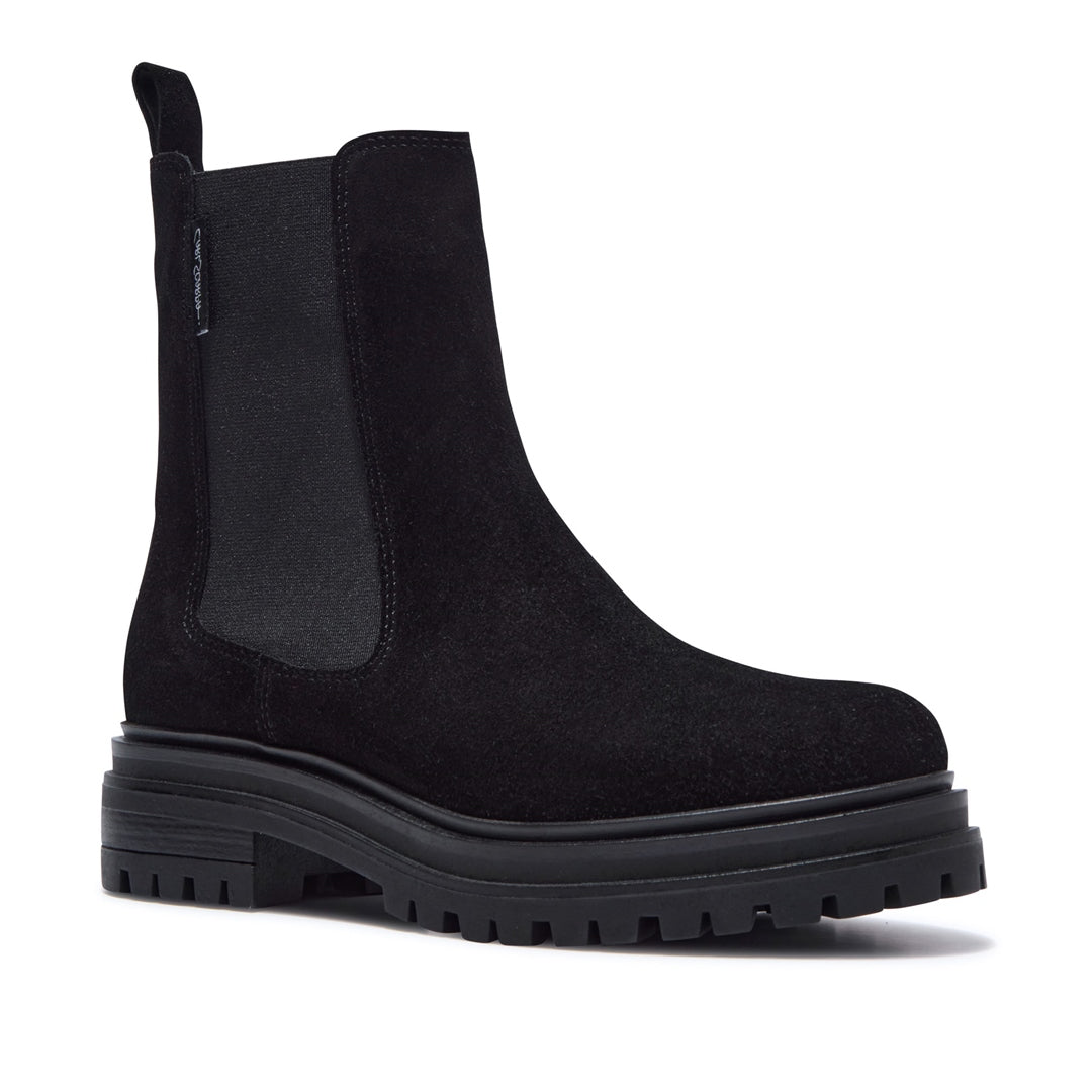 Selessia Black Suede Ankle Boots
