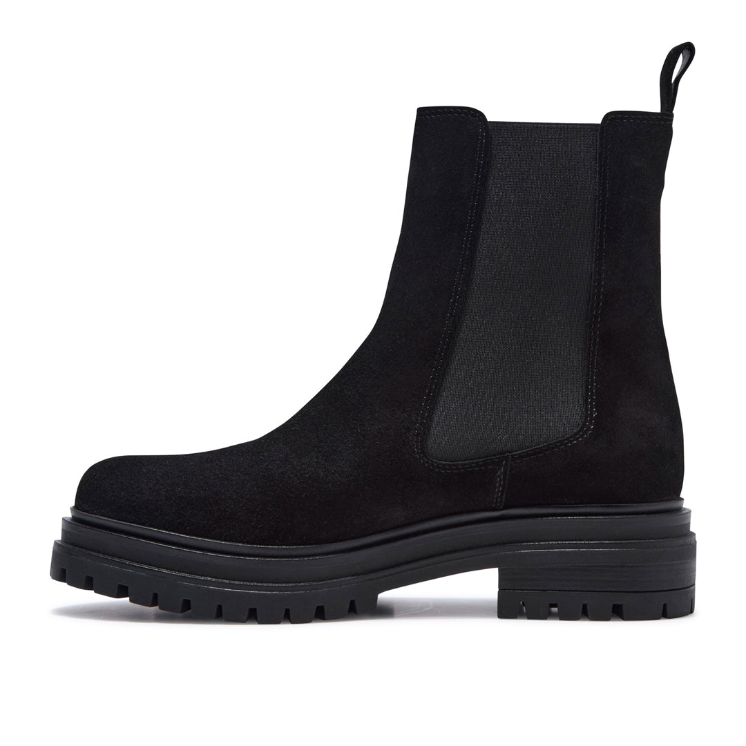Selessia Black Suede Ankle Boots