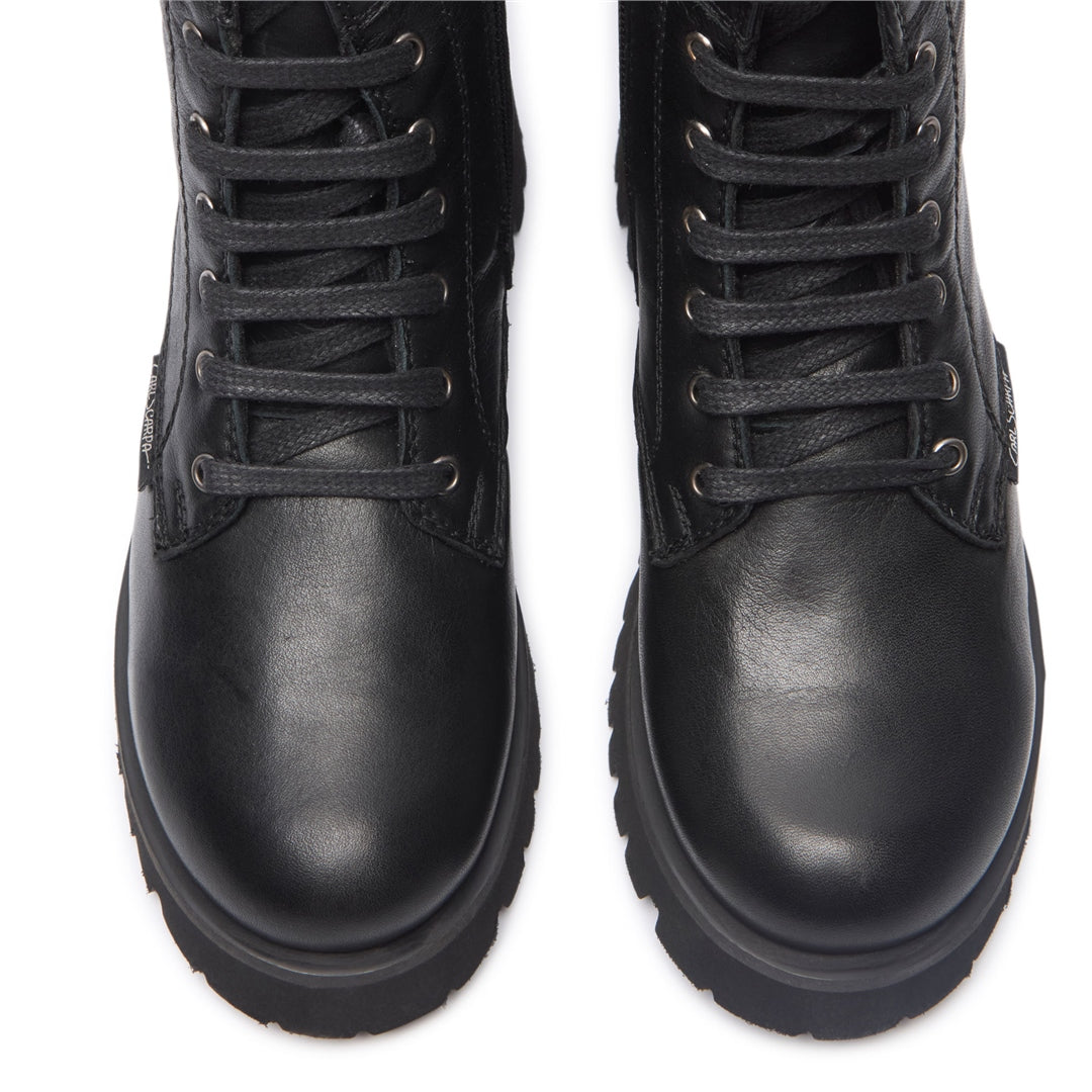 Rivello Black Leather Ankle Boots