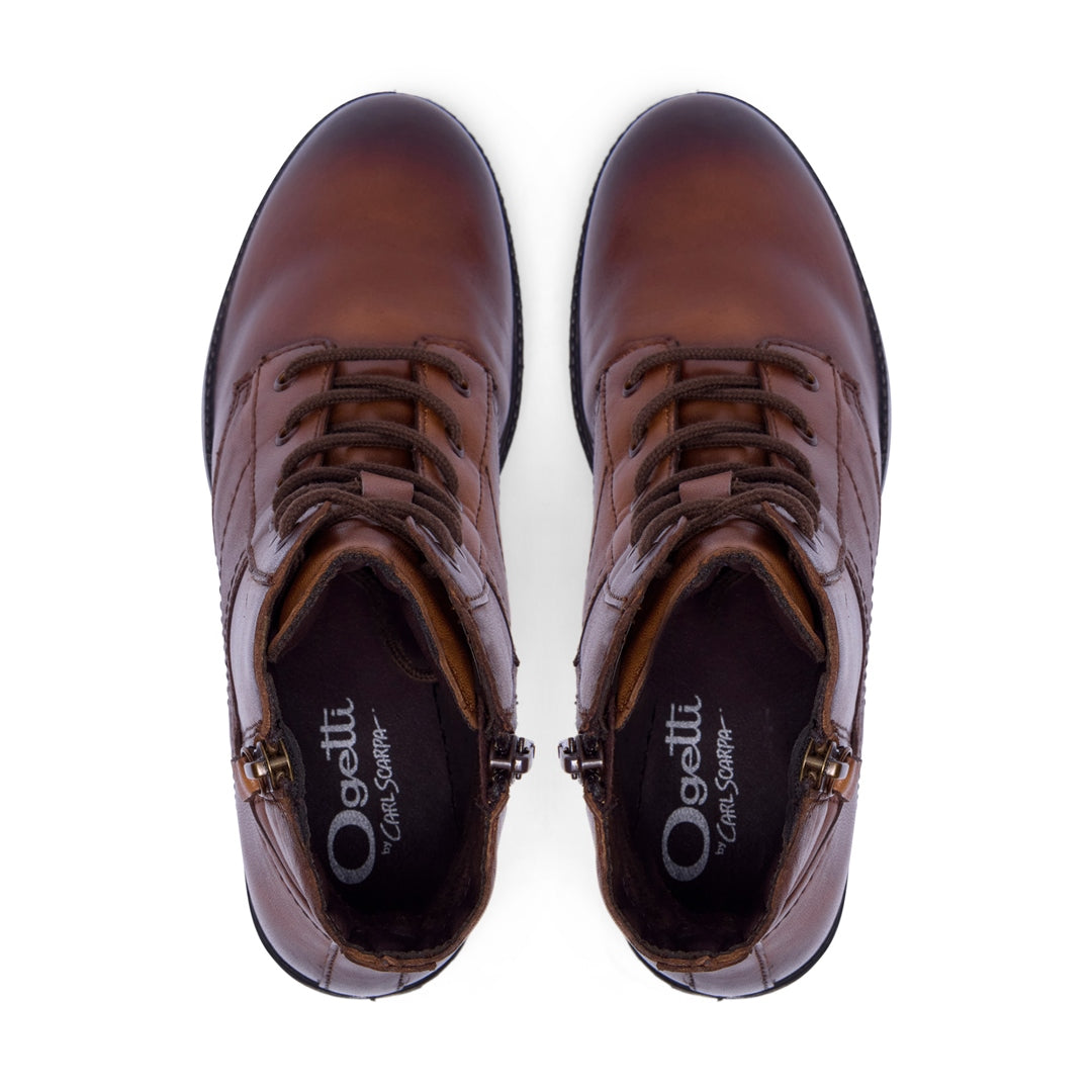 Valence Tan Leather Ankle Boots