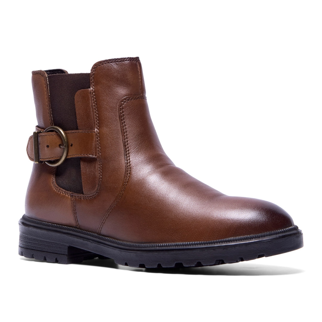 Vierra Tan Leather Ankle Boots