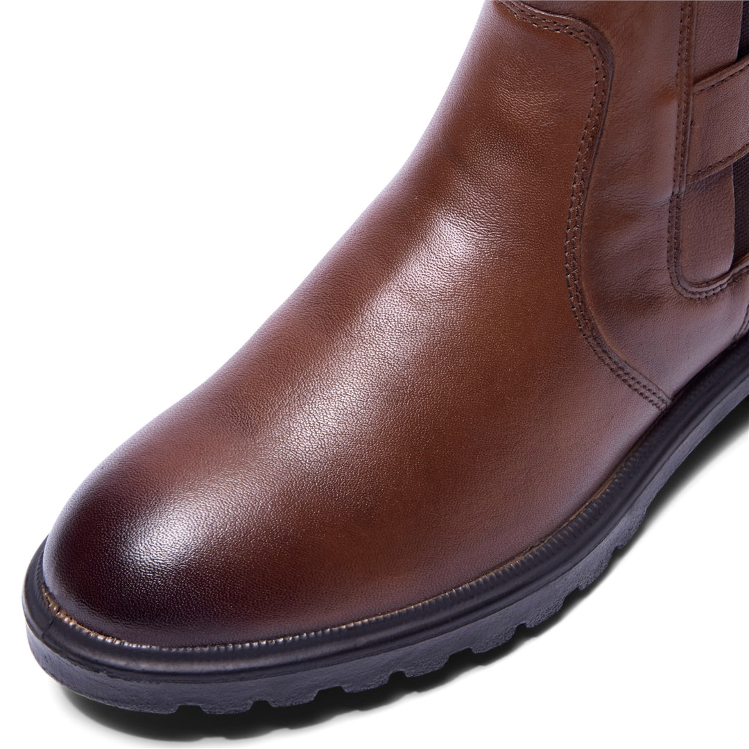 Vierra Tan Leather Ankle Boots