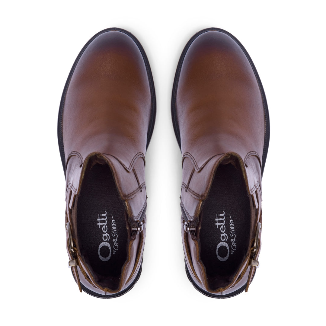 Vierra Tan Leather Ankle Boots