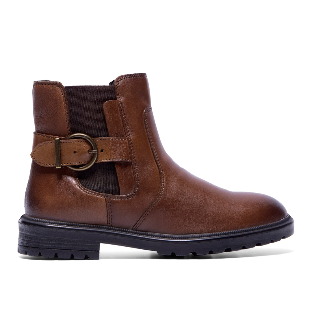 Vierra Tan Leather Ankle Boots