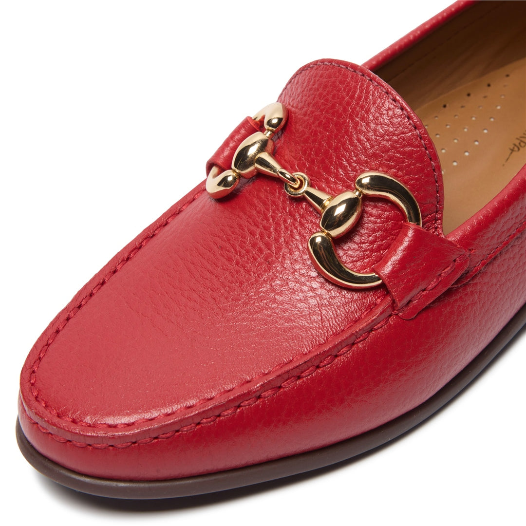 Aliano Red Leather Loafers