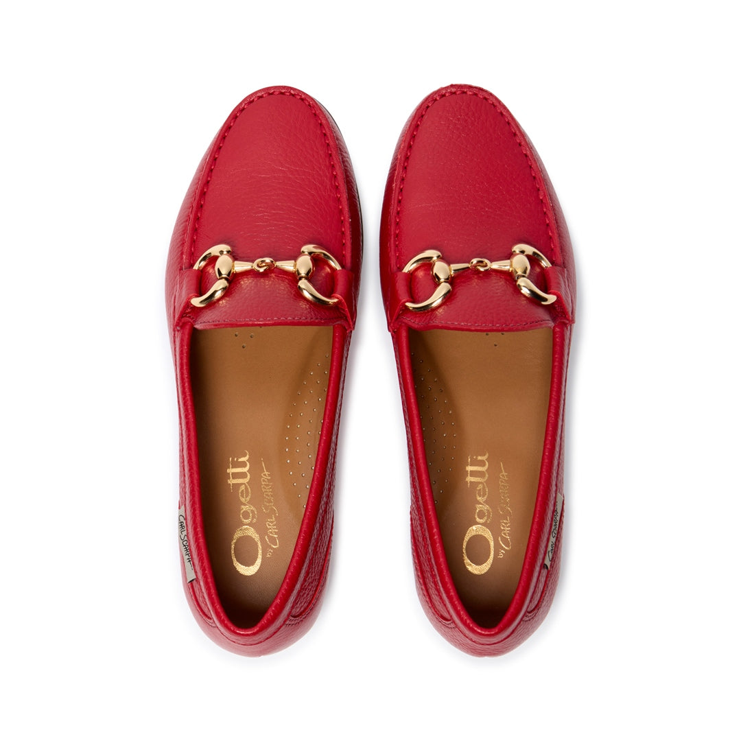 Aliano Red Leather Loafers